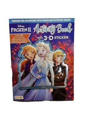 Disney Frozen II Activity book with 3-D Sticker 30+ activities 12 punch-outs